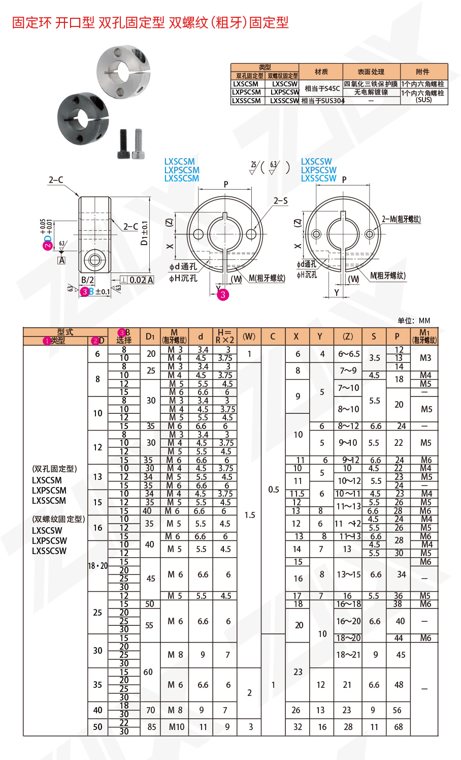 固定環(huán) 開口型 雙孔固定型 雙螺紋固定型 固定環(huán) 開口型 雙孔固定型 雙螺紋固定型