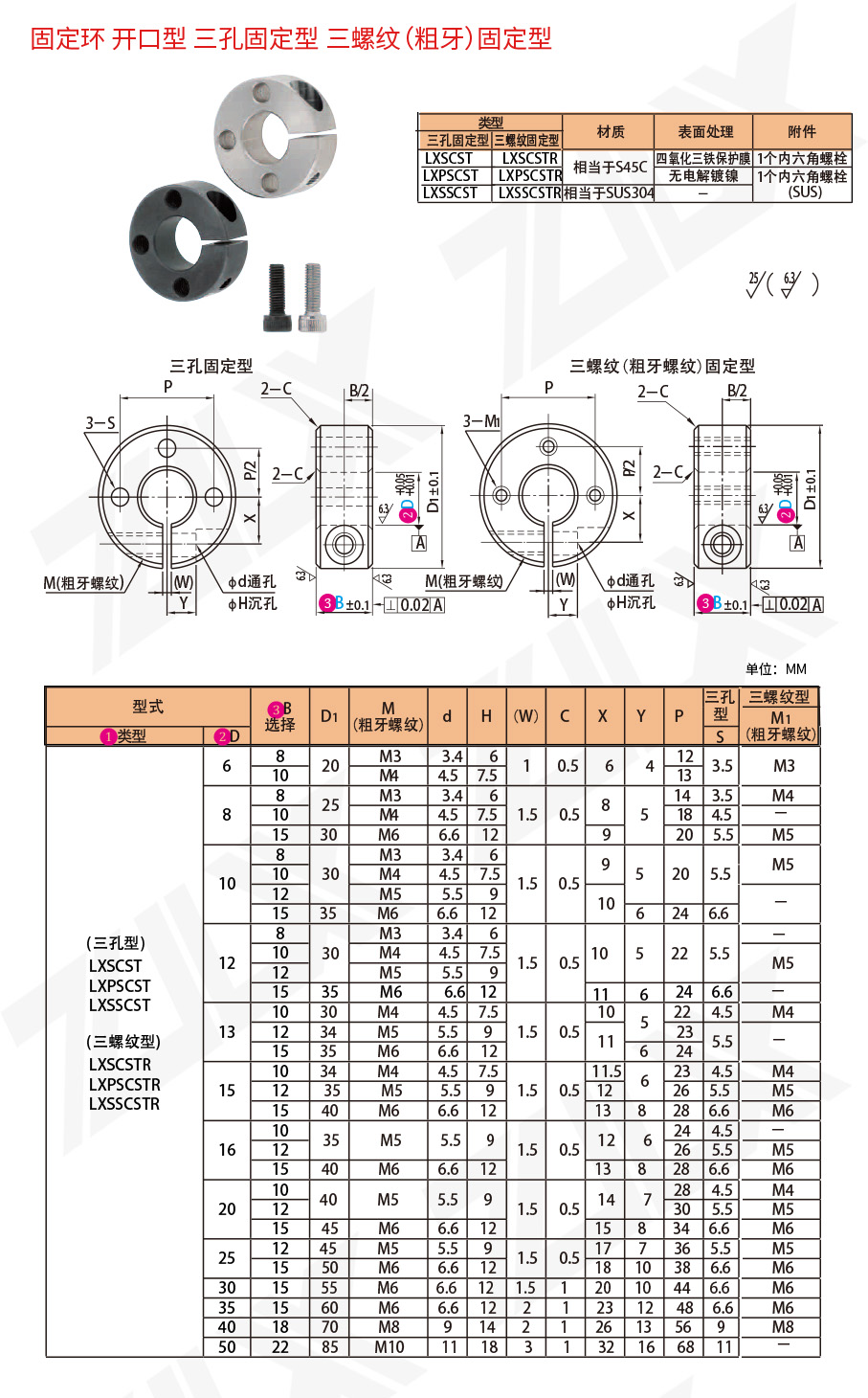 固定環(huán) 開口型 三孔固定型 三螺紋固定型 固定環(huán) 開口型 三孔固定型 三螺紋固定型