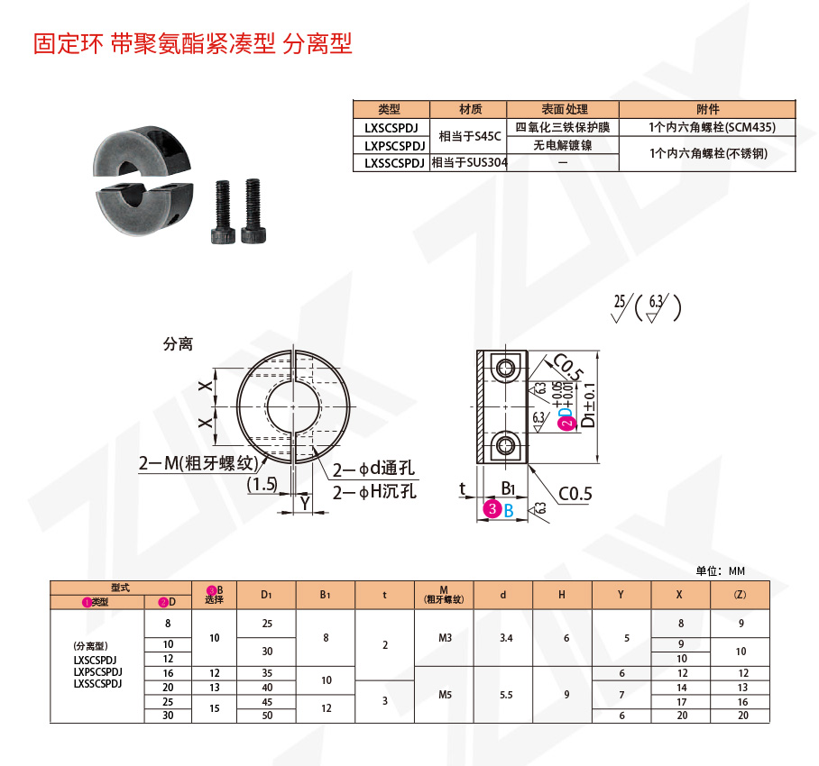 102固定環(huán) 帶聚氨酯緊湊型 分離型