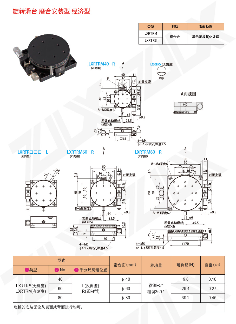 1旋轉(zhuǎn)滑臺(tái) 磨合安裝型 經(jīng)濟(jì)型1