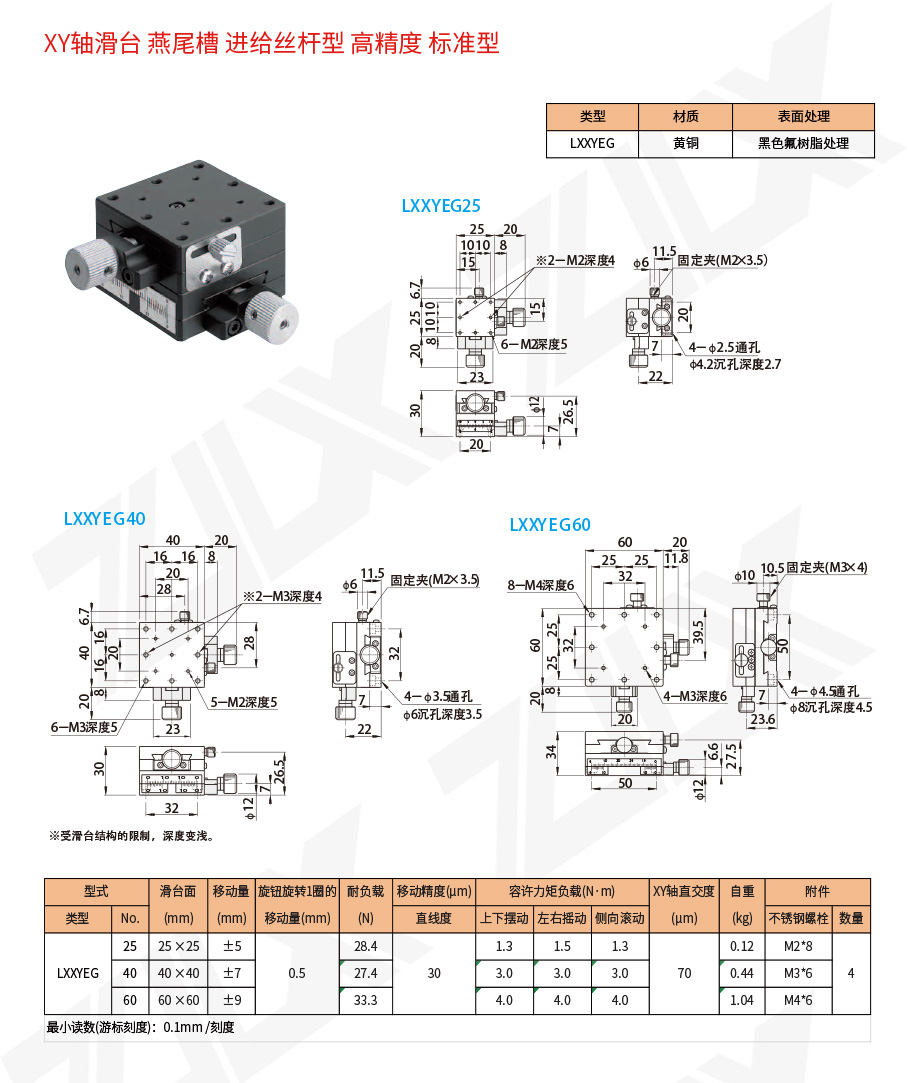 XY-51XY軸滑臺(tái)燕尾槽進(jìn)給絲桿型高精度標(biāo)準(zhǔn)型