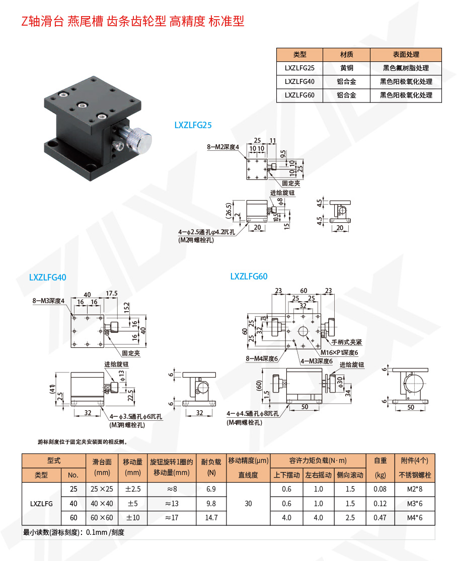 Z-41Z軸滑臺燕尾槽齒條齒輪型高精度標(biāo)準(zhǔn)型