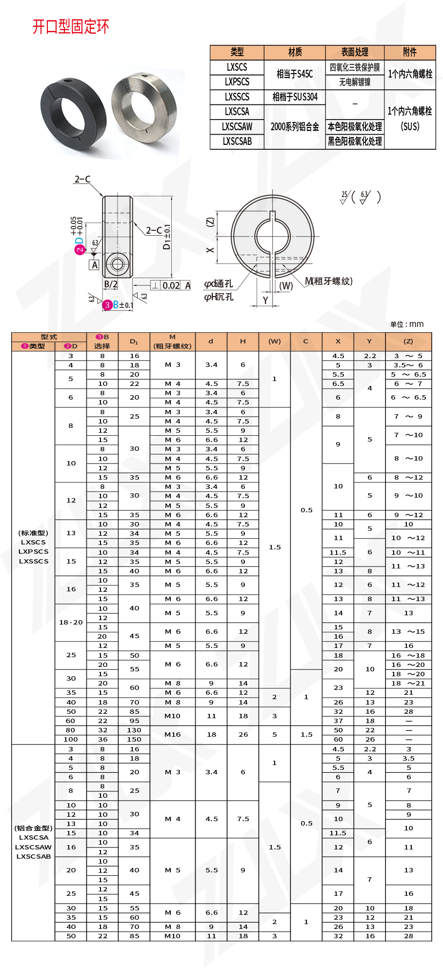 開口型固定環(huán)